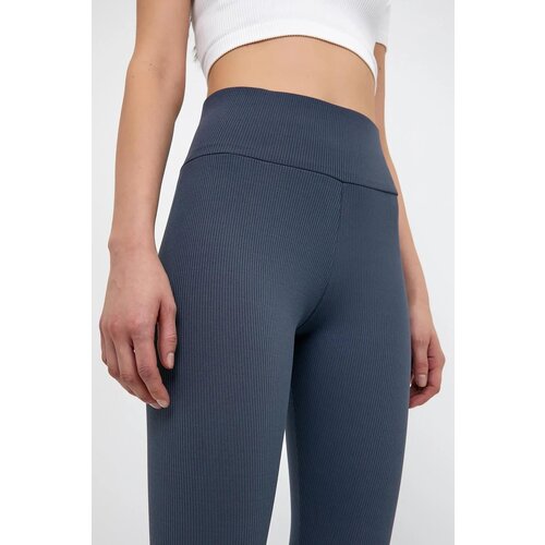 Dewberry 80927 High Waist Ribbed Interlock Womens Tights-INDIGO Slike