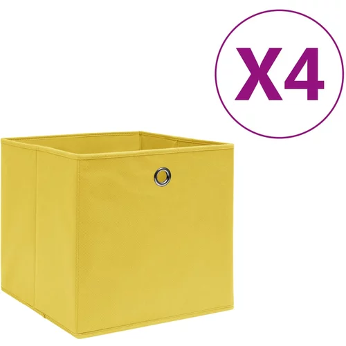  Kutije za pohranu od netkane tkanine 4 kom 28 x 28 x 28 cm žute