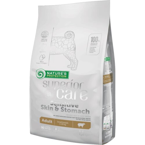  Nature's Protection SC Small Breed Sens. Skin/Stomach, Jagnj. 1.5 kg Cene