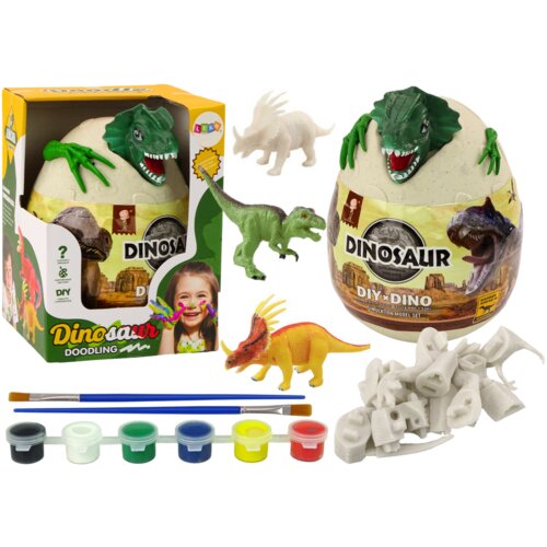  Jaje s dinosaurima za bojanje DIY sa kistovima i bojama - zelena Cene