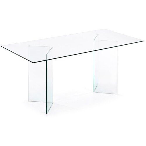 Kave Home Jedilna miza s stekleno mizno ploščo 90x200 cm Burano – Cene