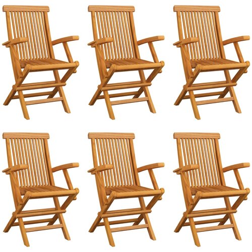  Sklopive vrtne stolice 6 kom od masivne tikovine Slike