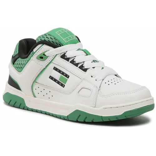 Tommy Jeans Niske tenisice zelena / crna / bijela