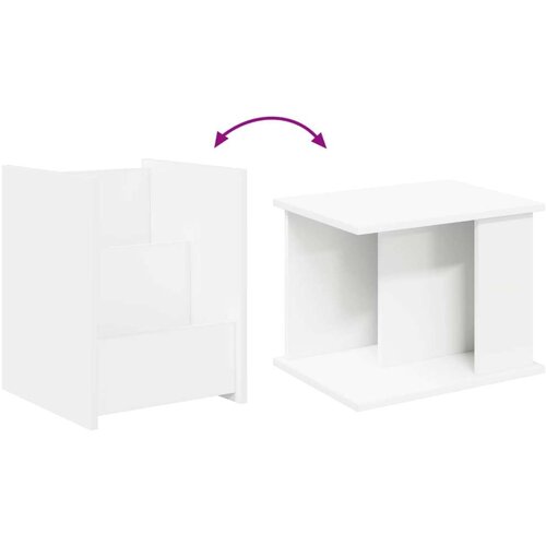  Bocni stol s policom Bijelo 35 x 35 x 45 cm Konstruirano drvo Slike