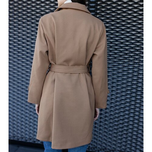 Gemre Elegant Brown Oversized Tie Coat Bahera Cijene
