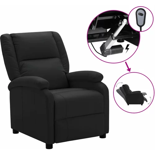 TV električna fotelja od umjetne kože crna