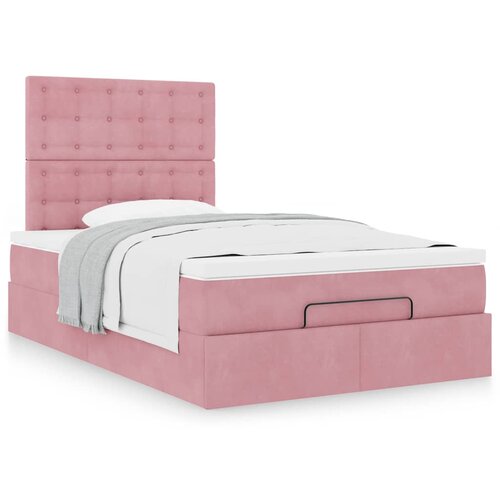 vidaXL Okvir za krevet s madracima ružičasti 120 x 190 cm baršunasti Cijene