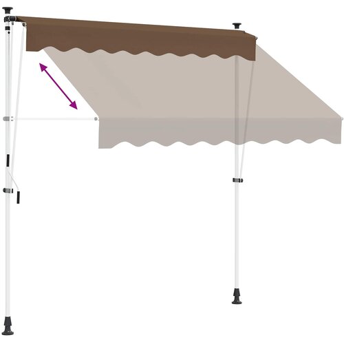  Ručno sklopiva tenda Sivosmeđa 300 cm Slike