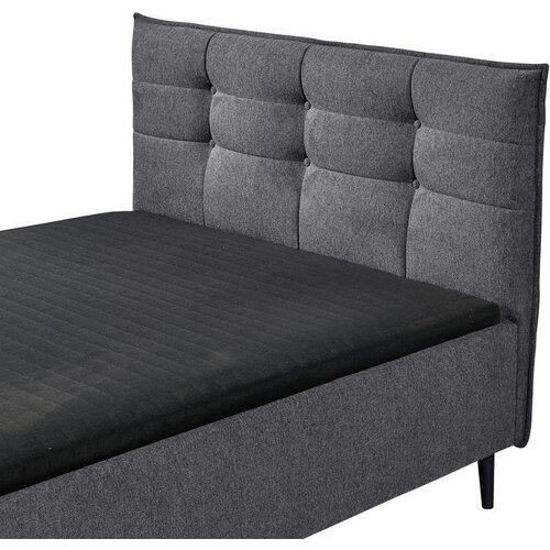MID.YOU OBLAZINJENA POSTELJA 140 cm x 200 cm , tekstil, leseni material antracit Slike
