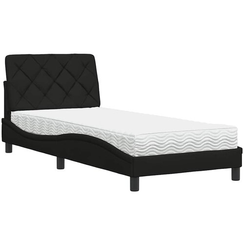 vidaXL Postelja z vzmetnico črna 90x190 cm blago, (21792690) Cene