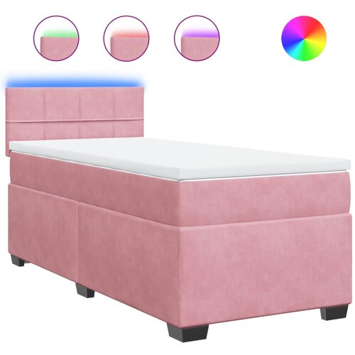 Box spring krevet s madracem ružičasti 90x200 cm bar&amp;scaron;unasti Slike