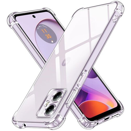  Silikonski ovitek z ojačanimi robovi za Motorola Moto G14 - Prozorna Cene