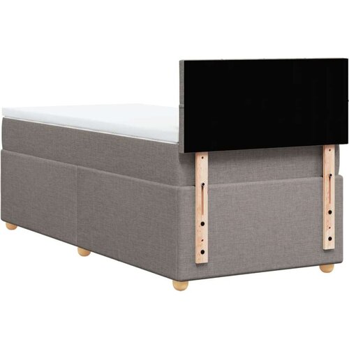 VidaXL krevet s oprugama i madracem smeđesivi 100 x 200 cm od tkanine Slike