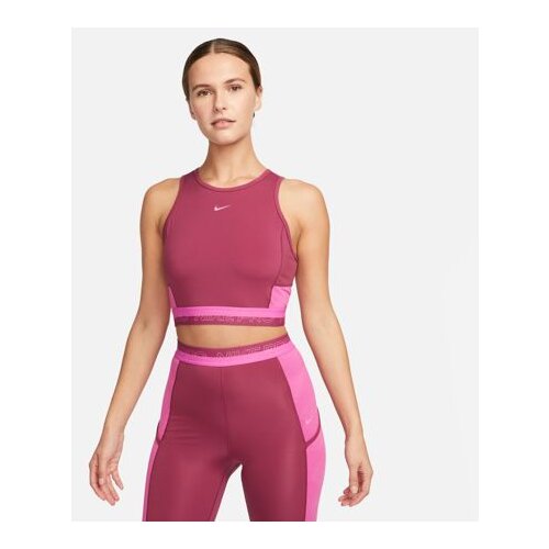 Nike Pro Dri-FIT Cropped Women's Tank, Rosewood/Fuchsia/Pinksicle, (20491089-c562627) Cene