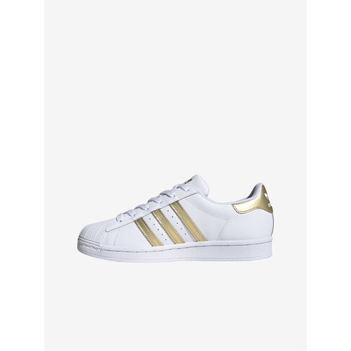 Adidas Gold and White Women's Leather Sneakers Originals Superstar - Womens Cene