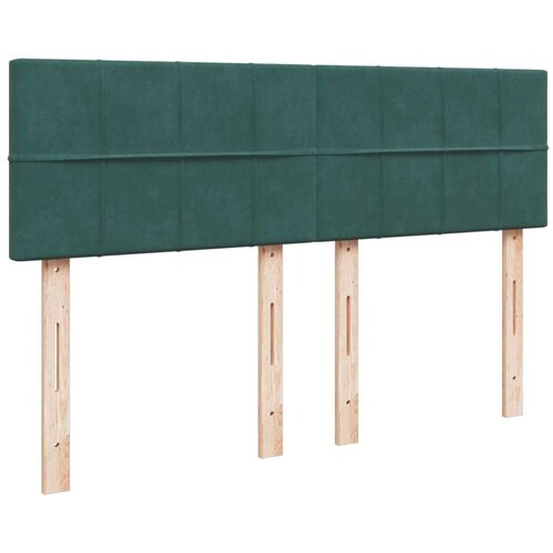 VidaXL Krevet s oprugama i madracem tamnozeleni 140x200 cm bar&amp;scaron;unasti Slike