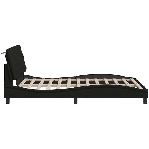 Okvir za krevet bez madraca crni 140 x 190 cm od tkanine Slike
