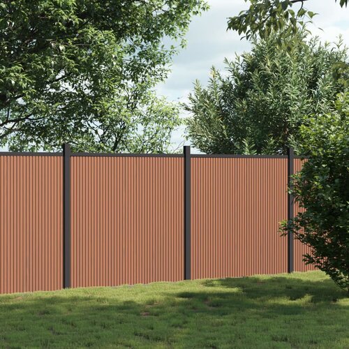 VidaXL Panel za ogradu smeđi 353 x 186 cm WPC Slike