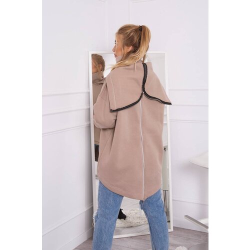 Kesi Insulated sweatshirt with a zipper at the back dark beige Cene
