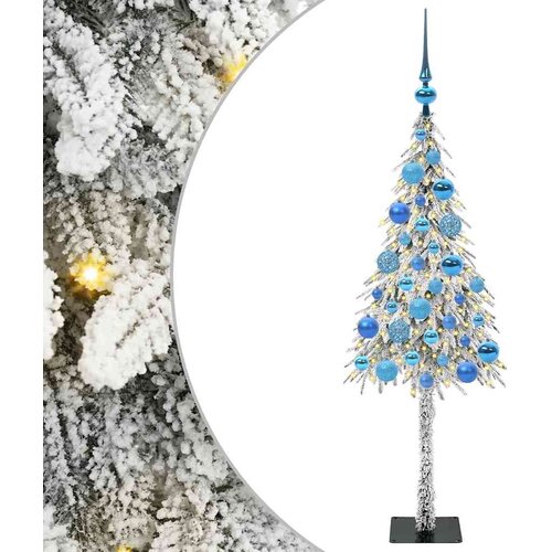  Božićno drvce s 150 LED svjetlima Bijelo 120 cm PE i čelik Slike