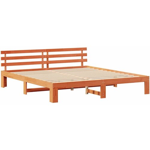 vidaXL Konstrukcija postelje Rjava 200 x 200 cm Trden borov les, (5000022664) Cene
