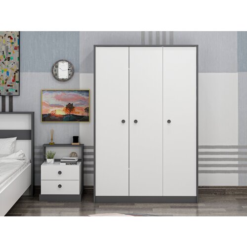 Hanah home ormar life 120x182x48cm antracit-beli Slike
