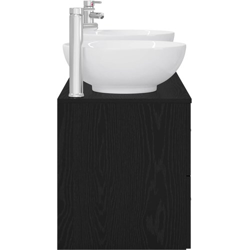  Set namje&amp;scaron;taja za kupaonicu 3 kom. Crna 49,5 x 44,5 x 65 cm Slike