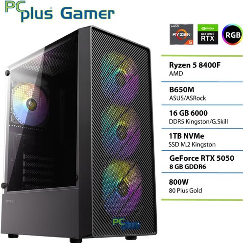 PCPLUS Namizni računalnik PCPLUS GAMER R5 8400F, 16 GB RAM, 1 TB SSD, RTX5050 8 GB|Gaming, (5000137222) Cene