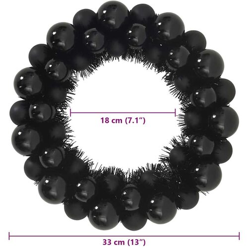 VidaXL Vijenci s božićnim kuglicama 2 pcs Crna 33 x 33 x 7 cm Slike
