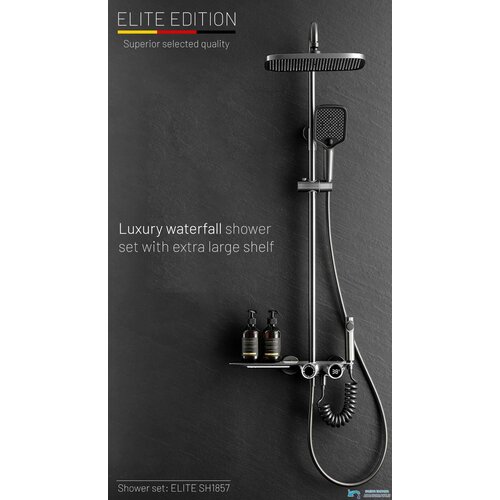  Luksuzni gunmetal nadometni tuš sistem | Tuš ELITE EDITION SH1857 Cijene