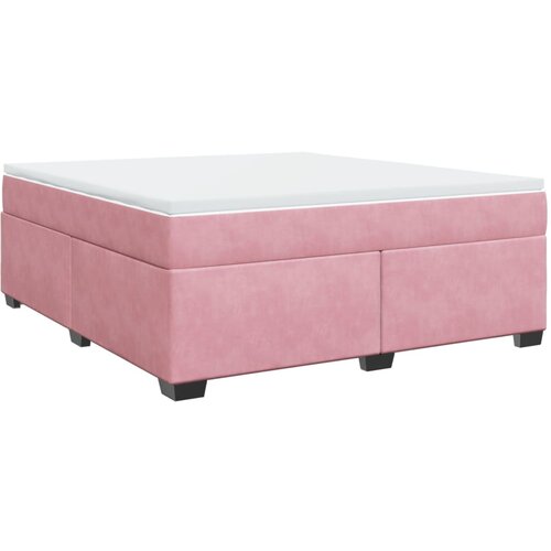 vidaXL Box spring postelja z vzmetnico roza 180x200 cm žamet Cene