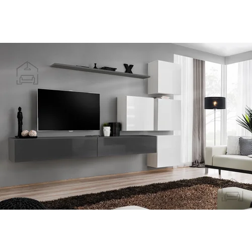 ASM Meble Dnevni TV regal Switch IX 310 cm - grafit/bel