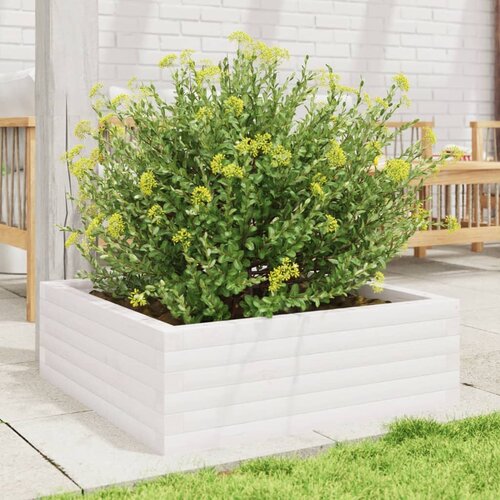  Vrtna sadilica bijela 70x70x23 cm od masivne borovine Slike