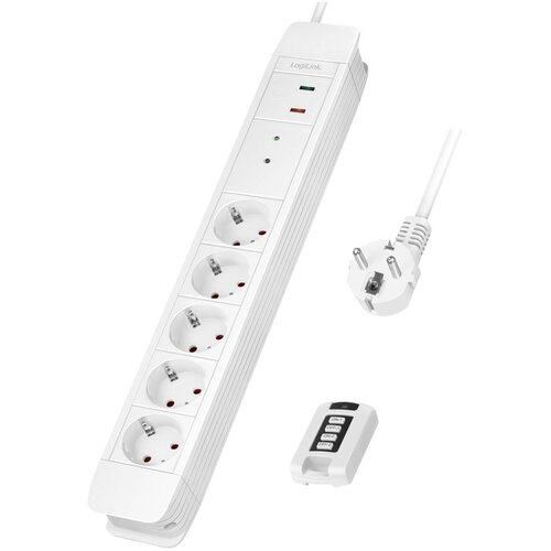 Logilink 5-smerna vtičnica + daljinski upravljalnik za 2\, 5x CEE 7/3\, 1\,5 m\, bela LPS402 brezžična razdelilna letev bela vtičnica 1 kos, (20828986) Cene