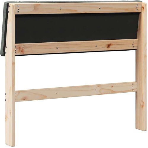 VidaXL tapecirani uzglavlje tamno siva 90 cm čvrsto borovo drvo Slike