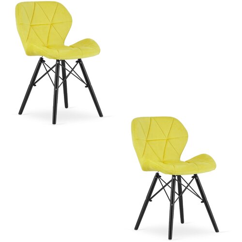 Brandless LAGO stol Velvet - rumena / noge črne x 2, (22030483) Slike