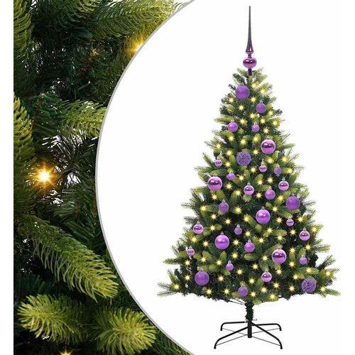 vidaXL Umjetna zložljiva božićna jelka 150 LED Zelena 120 cm PVC in PE, (5000073161) Cene