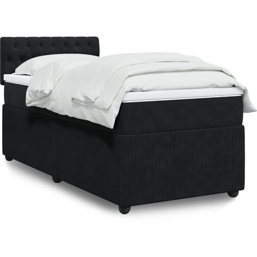 vidaXL Box spring postelja z vzmetnico črna 100x200 cm žamet Cene
