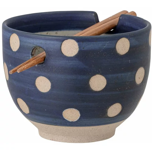 Bloomingville Modra lončena posoda s palčkami Masami, ø 13 cm