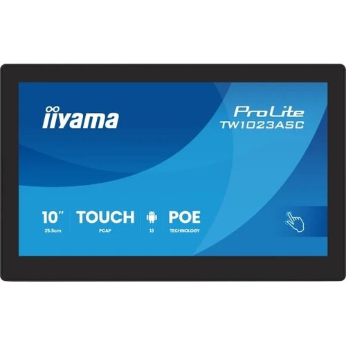 Iiyama TW1023ASC-B3P 10,1&amp;quot; panel-pc with android 13+GMS, soc uad-core RK3568 4GB, storage 32GB, pcap 10-Points touch, 280x800, ips panel, speakers, poe, wifi, BT5.2, sd slot, hdmi-out Slike