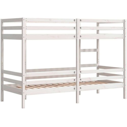 VidaXL krevet na kat bijeli 90 x 190 cm od masivne borovine Slike