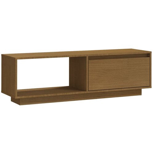 Maison Chic TV omarica - TV stojalo - Televizijska omarica medeno rjava 110x30x33,5 cm trdna borovina, (21700382) Slike
