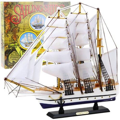  Collectible Decorative Model Sailing Ship Frigate White 49x43cm Cene