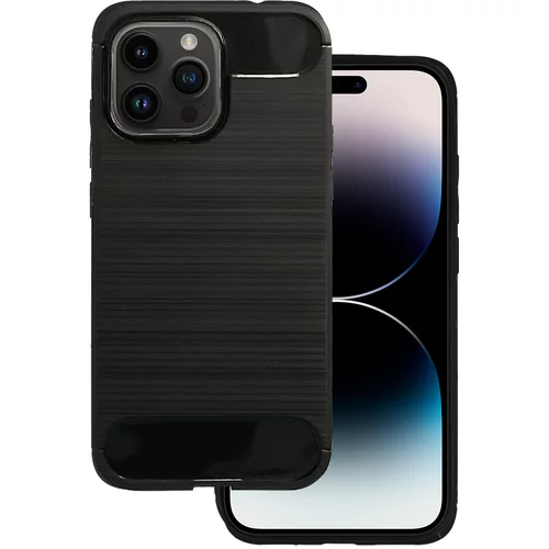  Gumijasti / gel etui Carbon za Apple iPhone 14 Pro Max (6.7") - črni