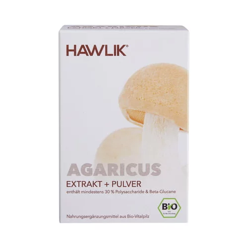 Hawlik Agaricus ekstrakt + prah - organske kapsule - 120 kaps.
