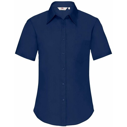 Fruit Of The Loom Navy blue poplin shirt with short sleeves Slike