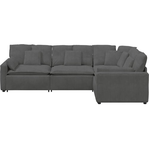  Modularna sofa s jastucima, korduro tkanina, tamno siva Slike