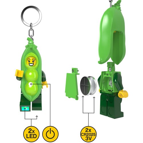 Lego Minifigure privezak za ključeve sa svetlom: Devojka u gra&amp;scaron;ak kostimu Slike