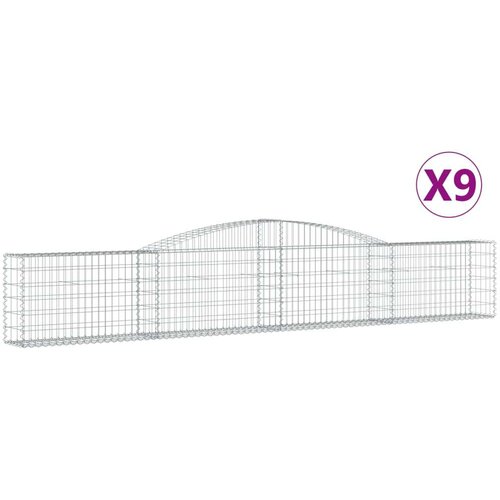  Lučne gabionske ko&amp;scaron;are 9 kom 400x30x60/80 cm pocinčano željezo Slike
