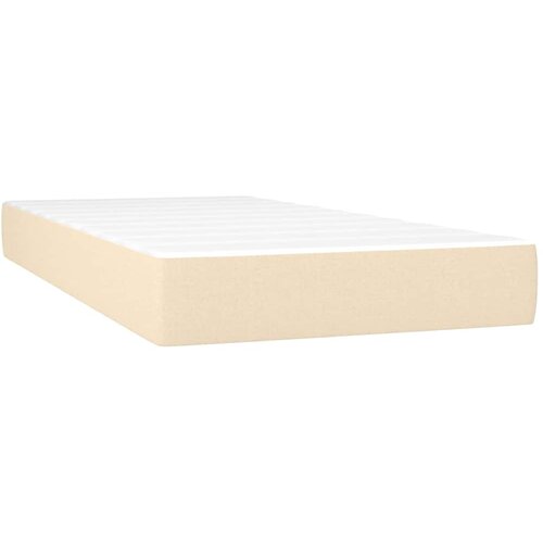  Krevet s oprugama i madracem krem 90 x 200 cm od tkanine Slike